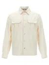 Brunello Cucinelli Men Shirt-style Outerwear Unlined In Water-repellent Microfibre With Heat Tapes In White
