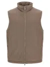 Brunello Cucinelli Quilted High Collar Sleeveless Vest In Brown
