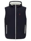 Brunello Cucinelli Water-repellent Technical Fabric Hooded Vest In Black