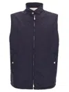 Brunello Cucinelli Water Resistant Nylon Vest In Blue