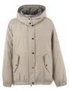 Brunello Cucinelli Water-repellent Techno Cotton Taffeta Down Jacket With Hood
