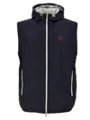 Brunello Cucinelli Blue Nylon Hooded Vest