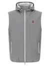 Brunello Cucinelli Water-repellent Hooded Sleeveless Vest In Gray