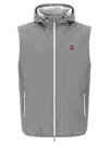 Brunello Cucinelli Water-repellent Hooded Sleeveless Vest In Gray