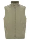Brunello Cucinelli Water-repellent Vest In Khaki