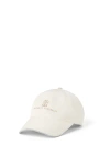Brunello Cucinelli Baseball Cap In Garment-dyed Twisted Cotton Gabardine With Embroidered Logo In Off-white