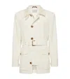 Brunello Cucinelli Water-resistant Belted Parka Jacket In White