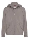 Brunello Cucinelli Water Resistant Blouson Jacket In Brown