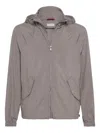 Brunello Cucinelli Water Resistant Blouson Jacket In Brown