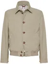 Brunello Cucinelli Elasticized Waist Kaky Jacket Pockets In 中性色