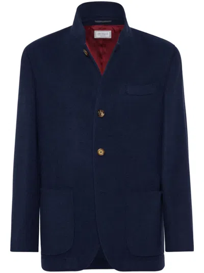 Brunello Cucinelli Water-resistant Cashmere Blazer In Blue