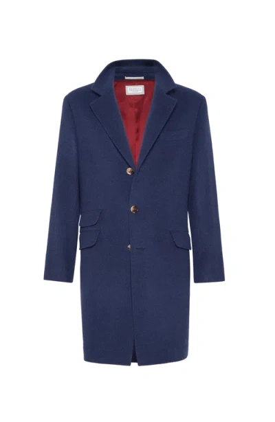 Brunello Cucinelli Water-resistant Coat In Blue