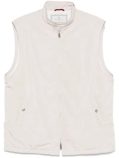 Brunello Cucinelli Water-resistant Gilet In Beige