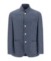 Brunello Cucinelli Water-resistant Herringbone Jacket In Blue