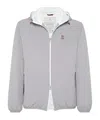 Brunello Cucinelli Water-resistant Hooded Jacket In Gray