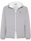 Brunello Cucinelli Water-resistant Hooded Jacket In Grey