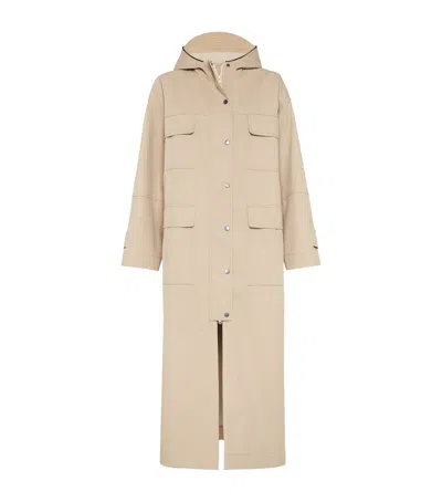 Brunello Cucinelli Water-resistant Hooded Parka In Beige