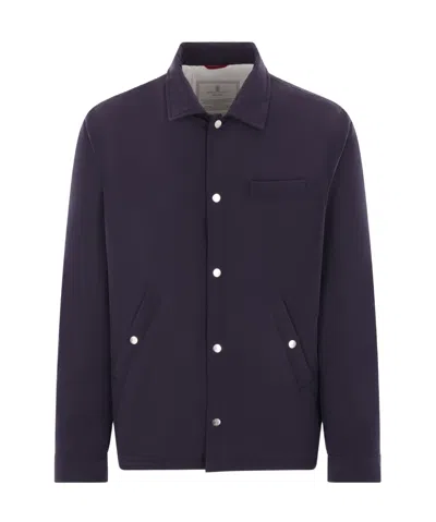 BRUNELLO CUCINELLI BRUNELLO CUCINELLI WATER-RESISTANT SHIRT-STYLE PADDED JACKET