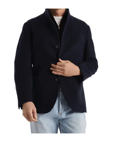 Brunello Cucinelli Water-resistant Lightweight Cashmere Outerwear Blazer In Blue