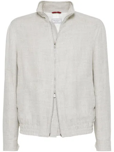 BRUNELLO CUCINELLI BRUNELLO CUCINELLI WATER RESISTANT LINEN BLEND JACKET