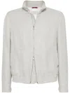 Brunello Cucinelli Water Resistant Linen Blend Jacket For Men In Beige