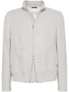 Brunello Cucinelli Water Resistant Linen Blend Jacket For Men In Beige