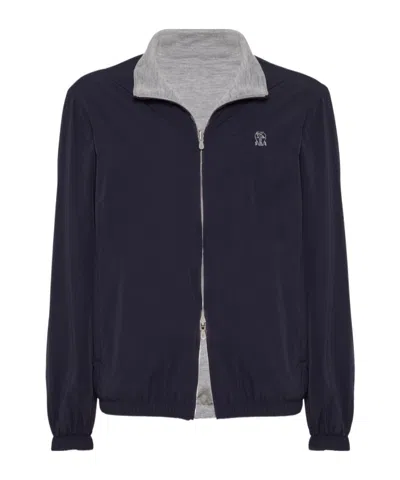 Brunello Cucinelli Water-resistant Long-sleeve Jacket In Black