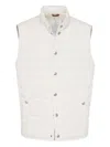 Brunello Cucinelli Water-resistant Microfiber Lightweight Down Vest In White