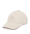 Brunello Cucinelli Water-resistant Microfibre Embroidered Baseball Cap In Brown