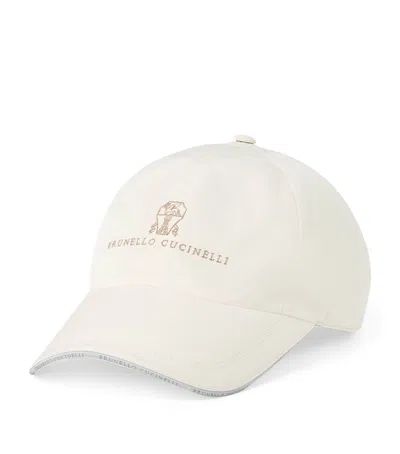 BRUNELLO CUCINELLI WATER-RESISTANT MICROFIBRE EMBROIDERED BASEBALL CAP
