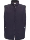Brunello Cucinelli Water Resistant Nylon Vest In Blue