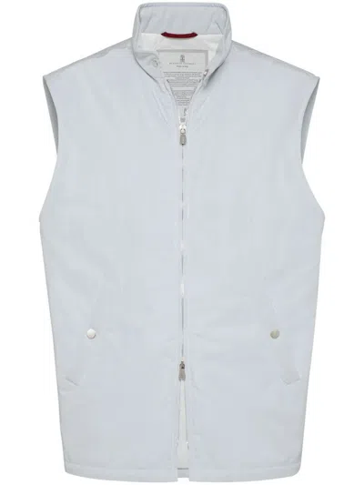 Brunello Cucinelli Water Resistant Nylon Vest In Grey