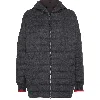 Brunello Cucinelli Bead-embellished Quilted Wool-felt Hooded Jacket In Dark Grey