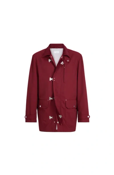 Brunello Cucinelli Corduroy-collar Cotton Jacket In Red