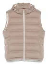 Brunello Cucinelli Men Sleeveless Wool Down Jacket With Detachable Hood In Pink