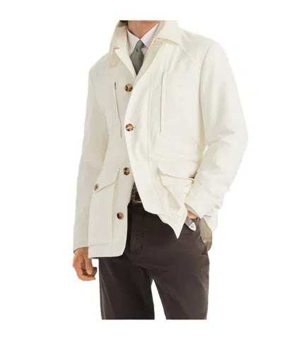 Brunello Cucinelli Water-resistant Parka Jacket In Off-white