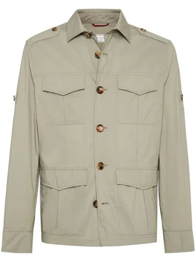 Brunello Cucinelli Waterproof Jacket In Green