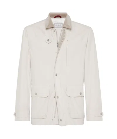 Brunello Cucinelli Water-resistant Shirt Jacket In White
