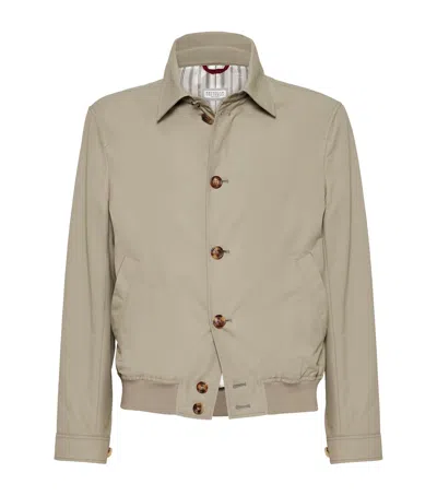 BRUNELLO CUCINELLI WATER-RESISTANT SHIRT-STYLE BOMBER JACKET