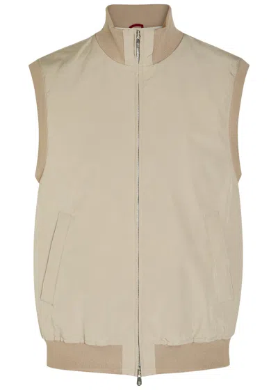 Brunello Cucinelli Water Resistant Sleeveless Nylon Gilet In Brown