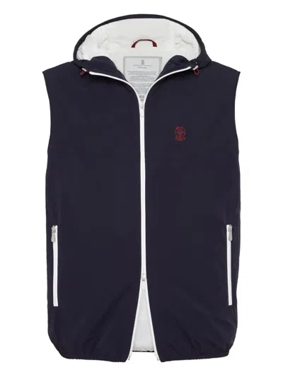 Brunello Cucinelli Water Resistant Sleeveless Outerwear In Black