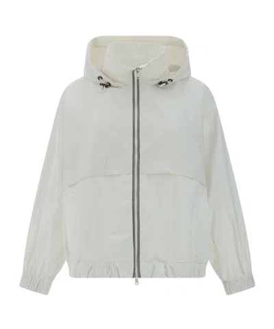 Brunello Cucinelli Water-resistant Taffeta Jacket In White