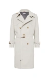 Brunello Cucinelli Water Resistant Trench Coat In Cool Beige