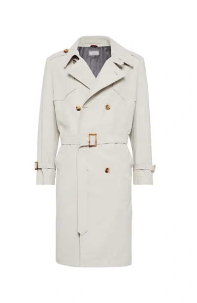 Brunello Cucinelli Water-resistant Trench Coat In Beige