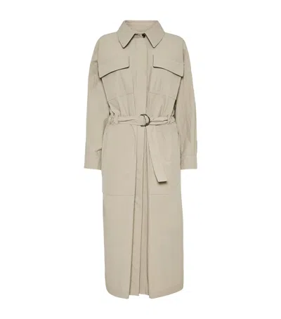 Brunello Cucinelli Water-resistant Trench Coat In Sand