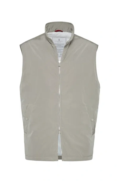 Brunello Cucinelli Water-resistant Vest In Khaki