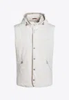 Brunello Cucinelli White Vest In Nylon Blend In White