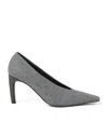 Brunello Cucinelli Water-resistant Virgin Wool Pumps 85 In Gray