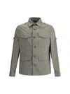 Brunello Cucinelli Waterproof Beige Techno Cotton Jacket In Green