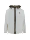 Brunello Cucinelli Waterproof Jacket With Hood In Bianco + Rovescio Bianco